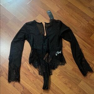 Nasty Gal Black Lace Bodysuit